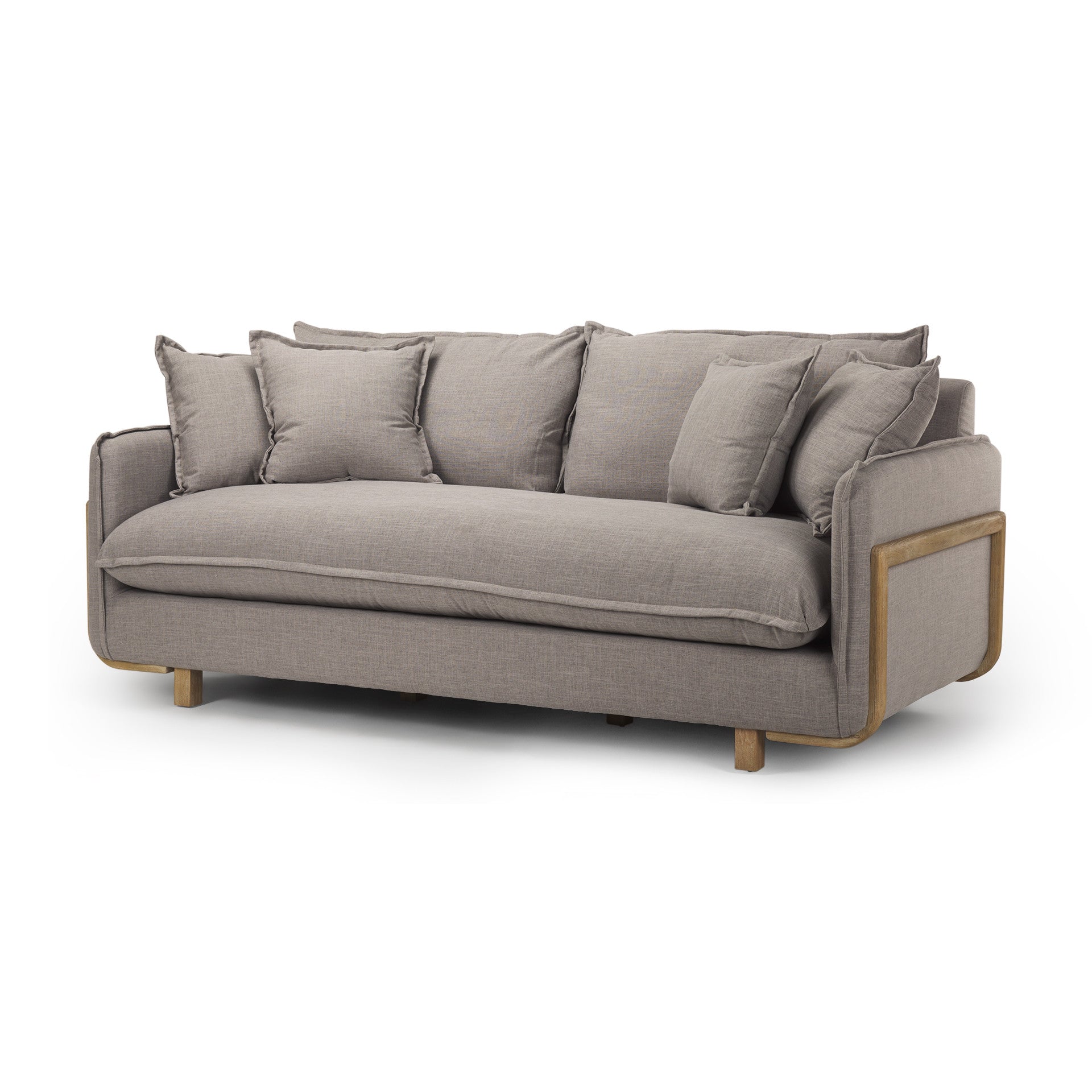 84" Brown Fabric Sofa-0