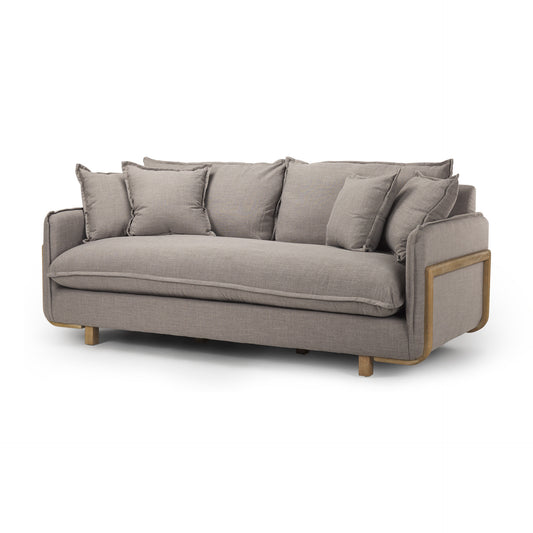 84" Brown Fabric Sofa-0