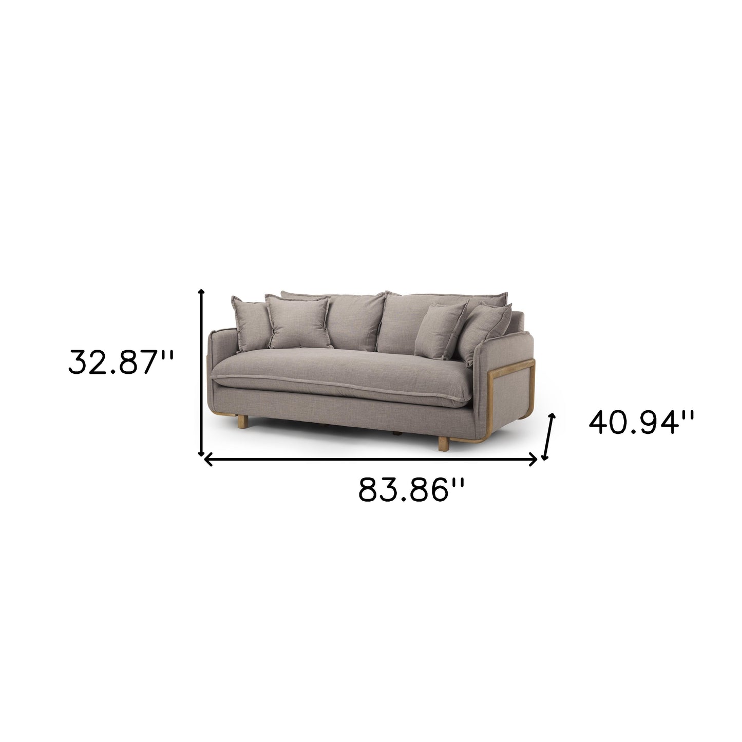 84" Brown Fabric Sofa-4