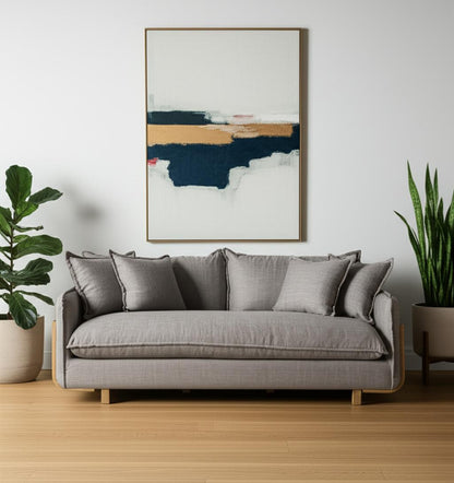 84" Brown Fabric Sofa-1