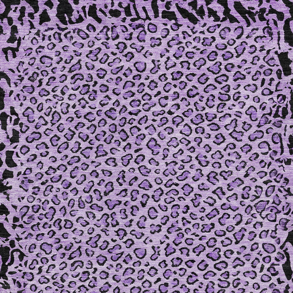 3' X 5' Purple Animal Print Washable Indoor Outdoor Area Rug-4