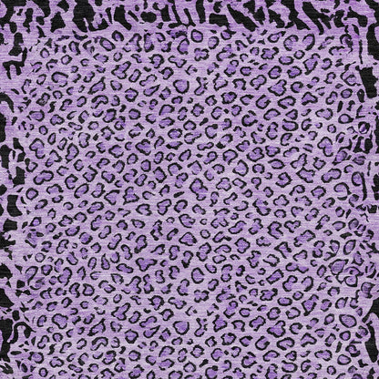 3' X 5' Purple Animal Print Washable Indoor Outdoor Area Rug-4