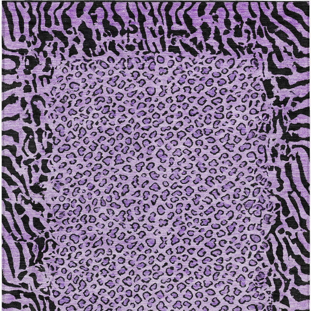 3' X 5' Purple Animal Print Washable Indoor Outdoor Area Rug-5