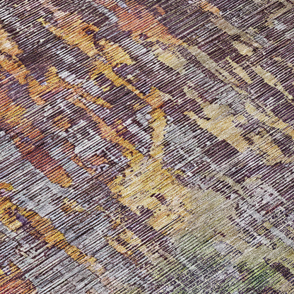 9' X 12' Pewter Abstract Washable Indoor Outdoor Area Rug-5