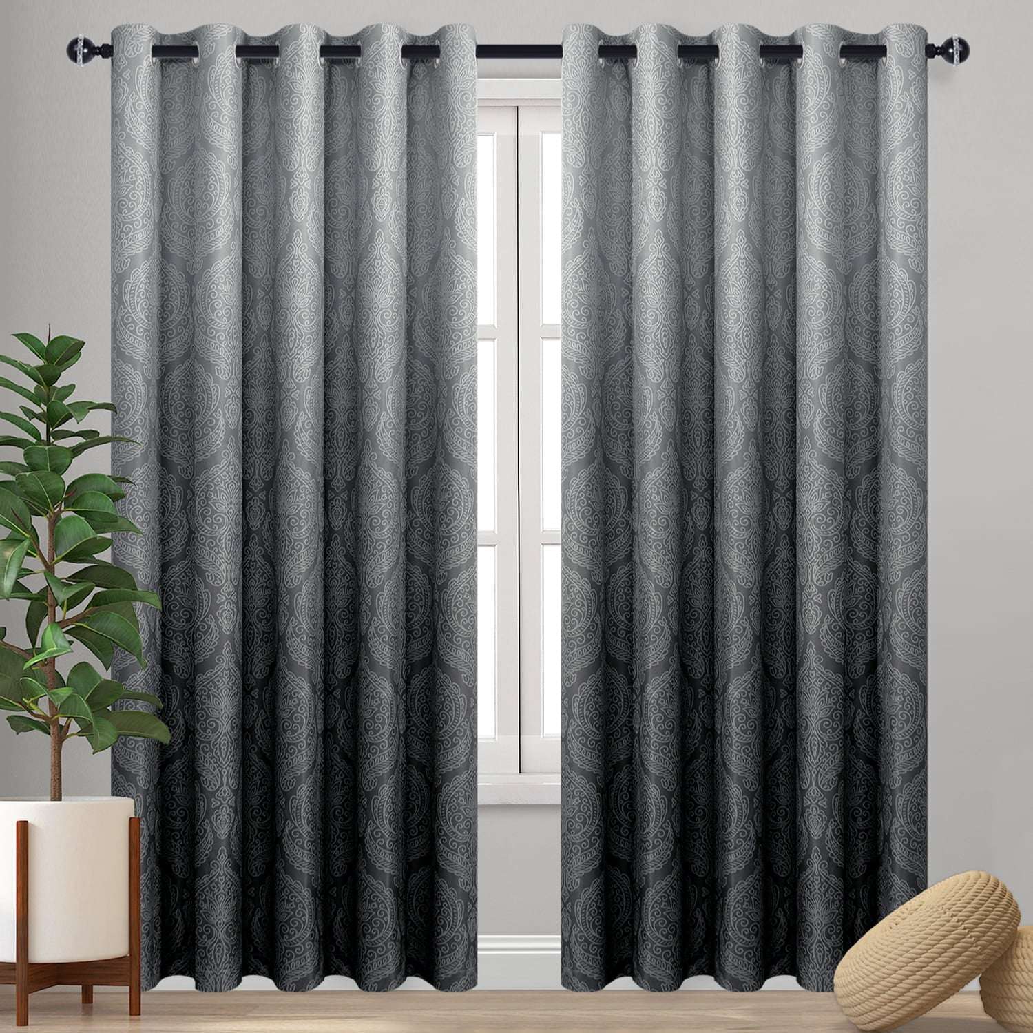 DWCN Ombre Blackout Curtains, Set of 2 Panels-0