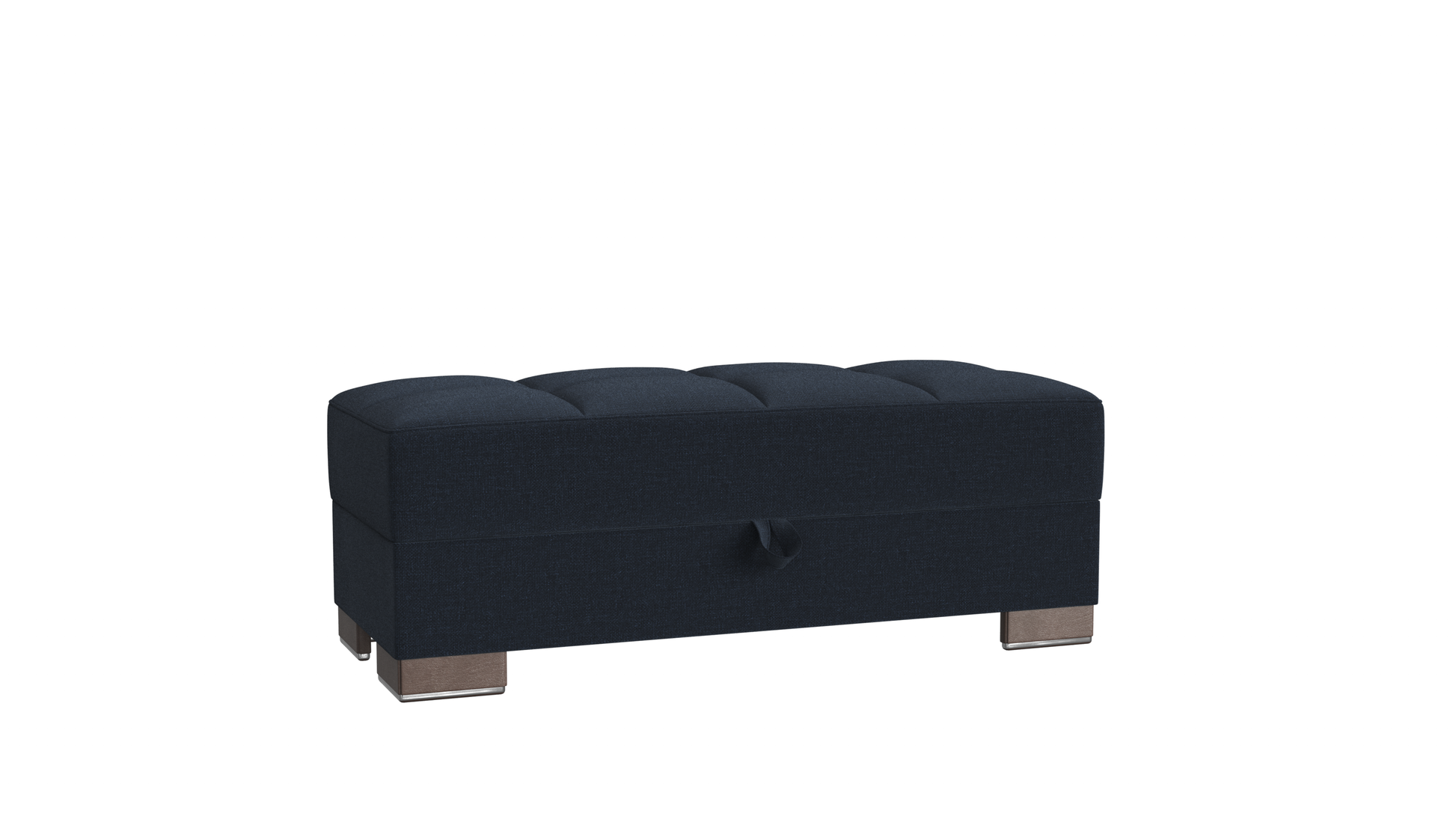 50" Dark Blue and Brown Chenille Storage Ottoman-1