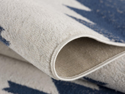 19' Runner Blue Beige And Gray Southwestern Runner Rug-3