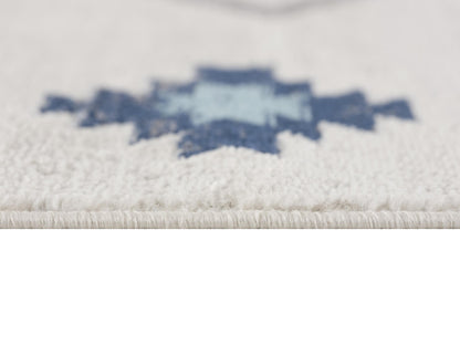 19' Runner Blue Beige And Gray Southwestern Runner Rug-2