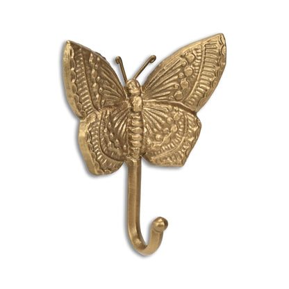 5" Gold Cast Iron Butterfly Wall Hook-2