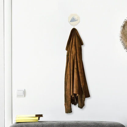 4" Blue And Cream Cast Iron Conch Shell Wall Hook-6