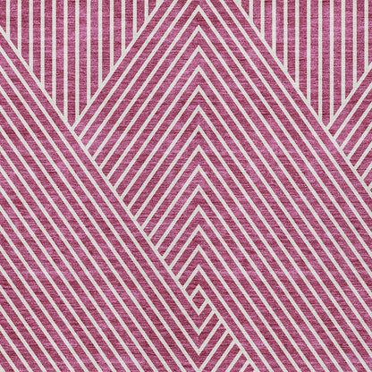 3' X 5' Blush And Ivory Geometric Washable Indoor Outdoor Area Rug-4