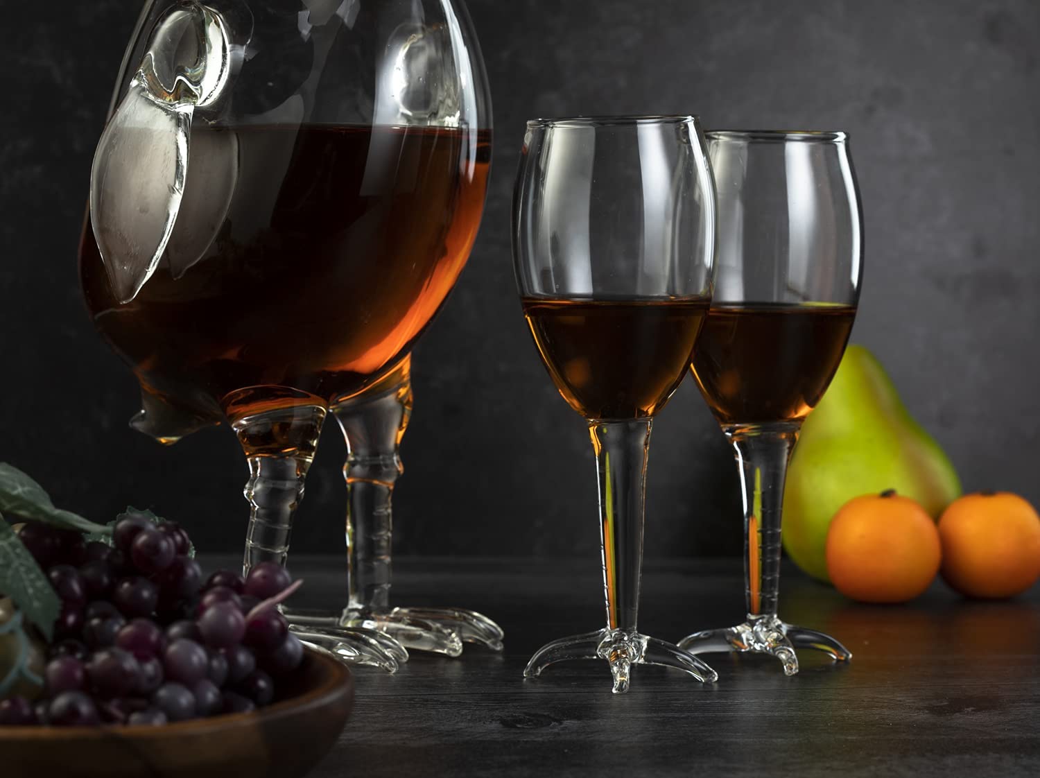 Cock - Chicken Decanter 500ml Whiskey and Wine Decanter Set with 2 Whiskey Glasses - by The Wine Savant, Rooster Glass Decanter For Whiskey, Scotch, Spirits, Wine Or Vodka For Whiskey Lovers-3