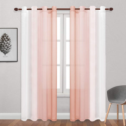 DWCN Ombre Sheer Curtains, Set of 2 Panels-9