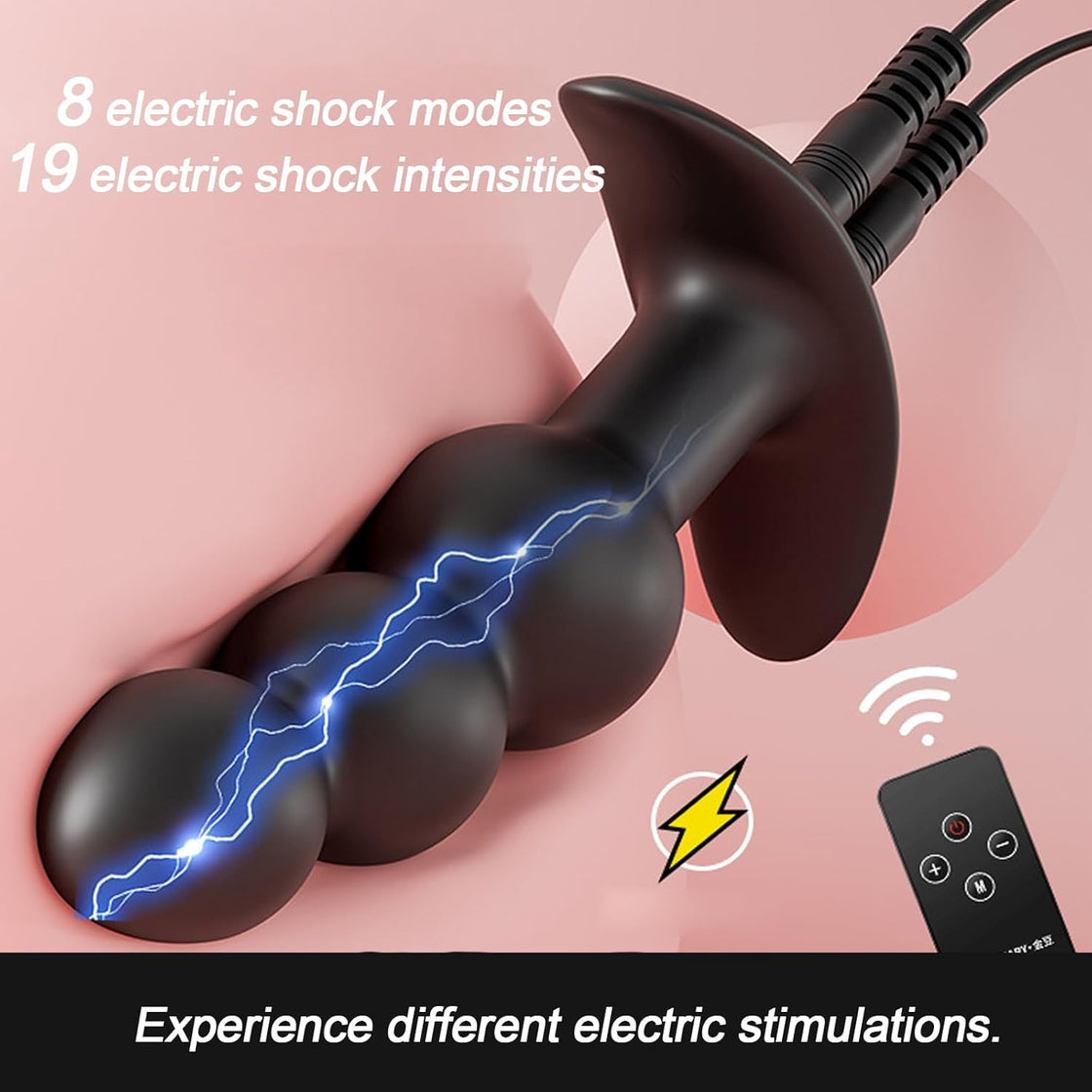 SereneGlow Electric Shock Silicone Anal Beads Plug-2