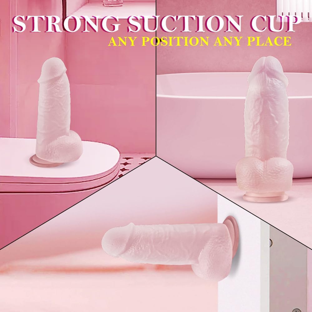 FrostPeak Extra Thick Realistic Dildo with Suction Cup | 8.46" Dual-Layer Silicone-3
