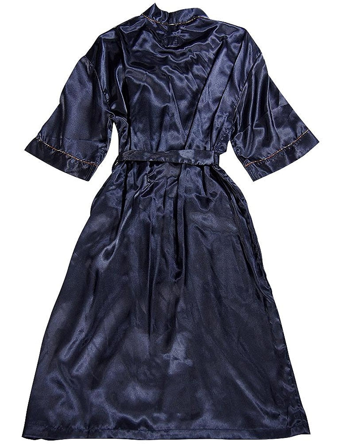 Majestic International - Mens 3/4 Sleeve Satin Robe-2