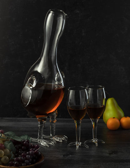 Cock - Chicken Decanter 500ml Whiskey and Wine Decanter Set with 2 Whiskey Glasses - by The Wine Savant, Rooster Glass Decanter For Whiskey, Scotch, Spirits, Wine Or Vodka For Whiskey Lovers-1