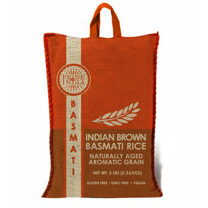 Extra Long Indian Brown Basmati Rice - Naturally Aged Healthy Grain Jar-3