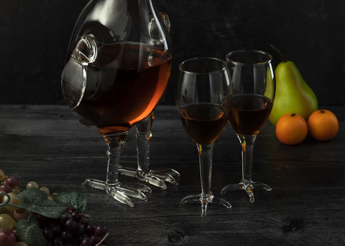 Cock - Chicken Decanter 500ml Whiskey and Wine Decanter Set with 2 Whiskey Glasses - by The Wine Savant, Rooster Glass Decanter For Whiskey, Scotch, Spirits, Wine Or Vodka For Whiskey Lovers-2