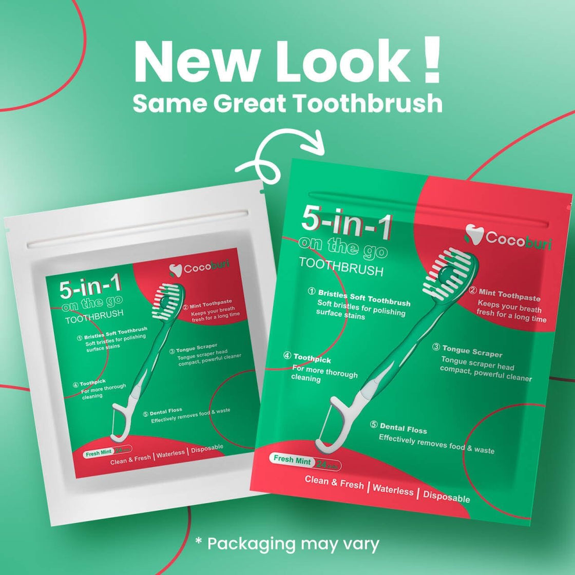 Morning After 5-in-1 Disposable Travel Toothbrush with Toothpaste, Floss & Tongue Scraper-2