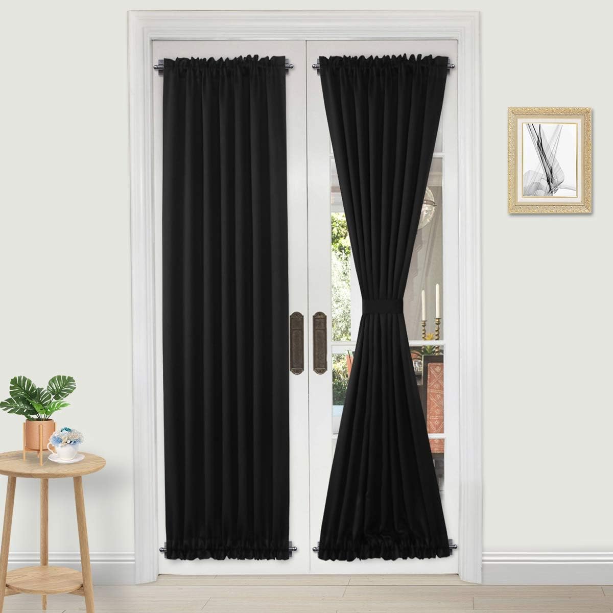 Custom Curtains: French Blackout Door Curtains, 1 Curtain Panel-4
