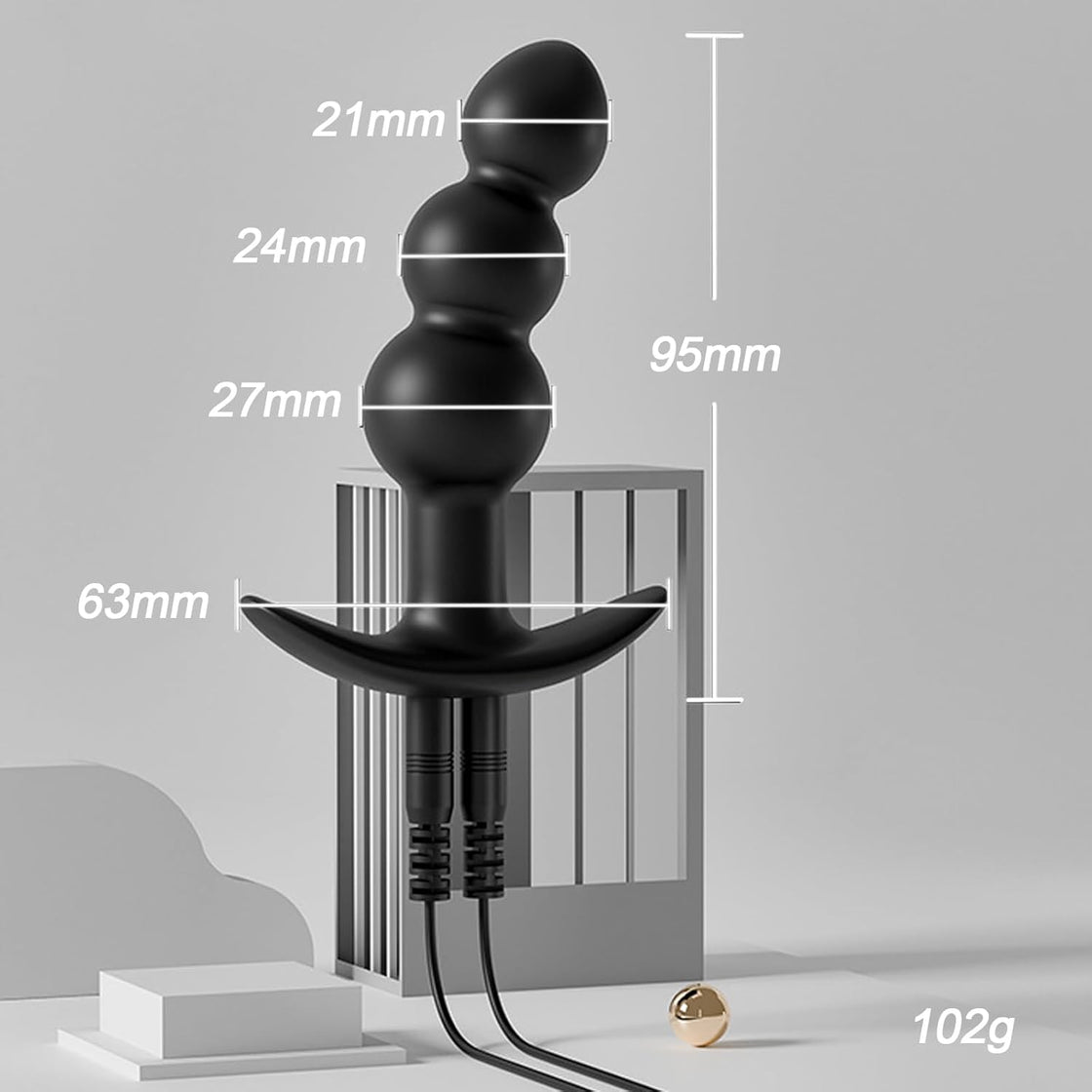 SereneGlow Electric Shock Silicone Anal Beads Plug-3