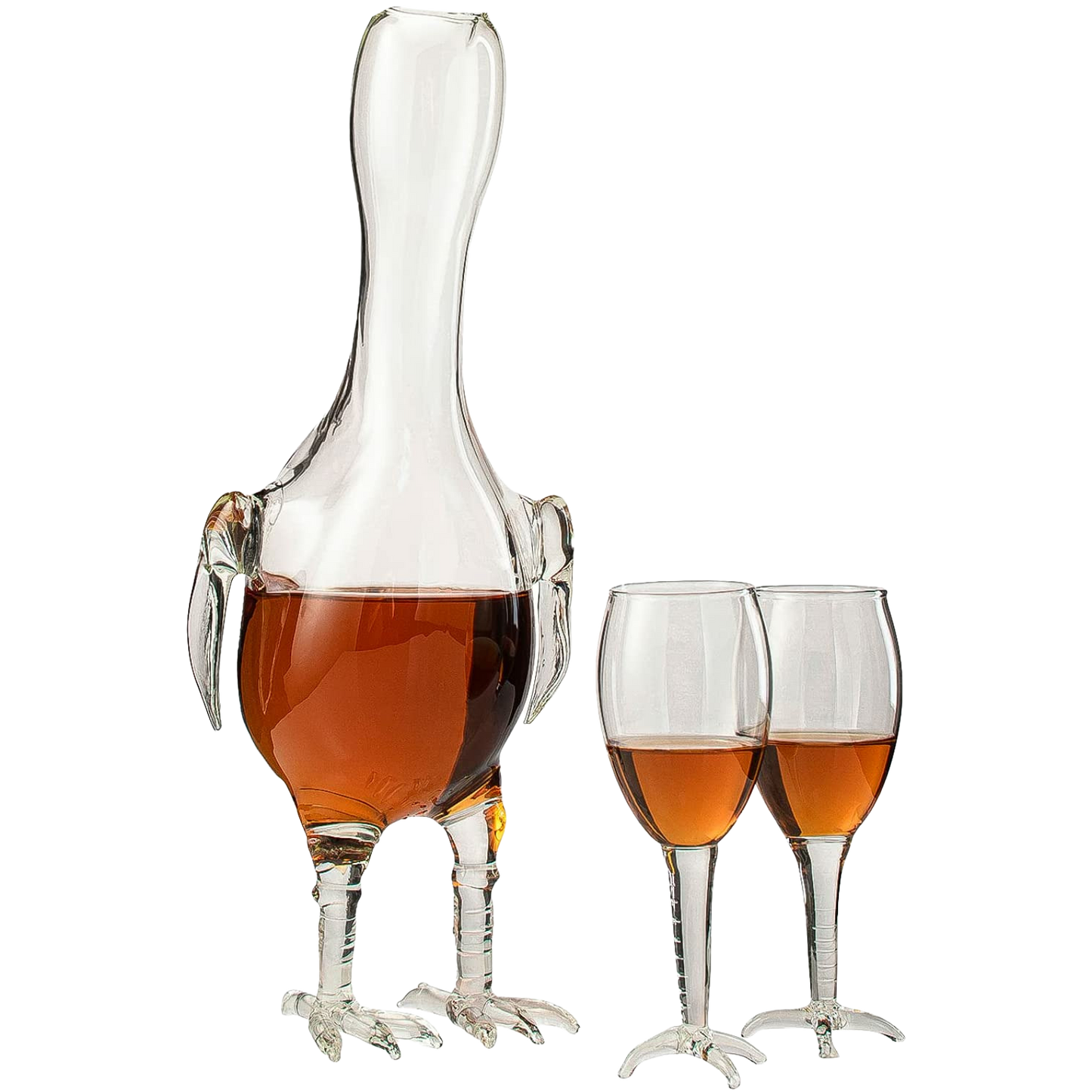 Cock - Chicken Decanter 500ml Whiskey and Wine Decanter Set with 2 Whiskey Glasses - by The Wine Savant, Rooster Glass Decanter For Whiskey, Scotch, Spirits, Wine Or Vodka For Whiskey Lovers-0