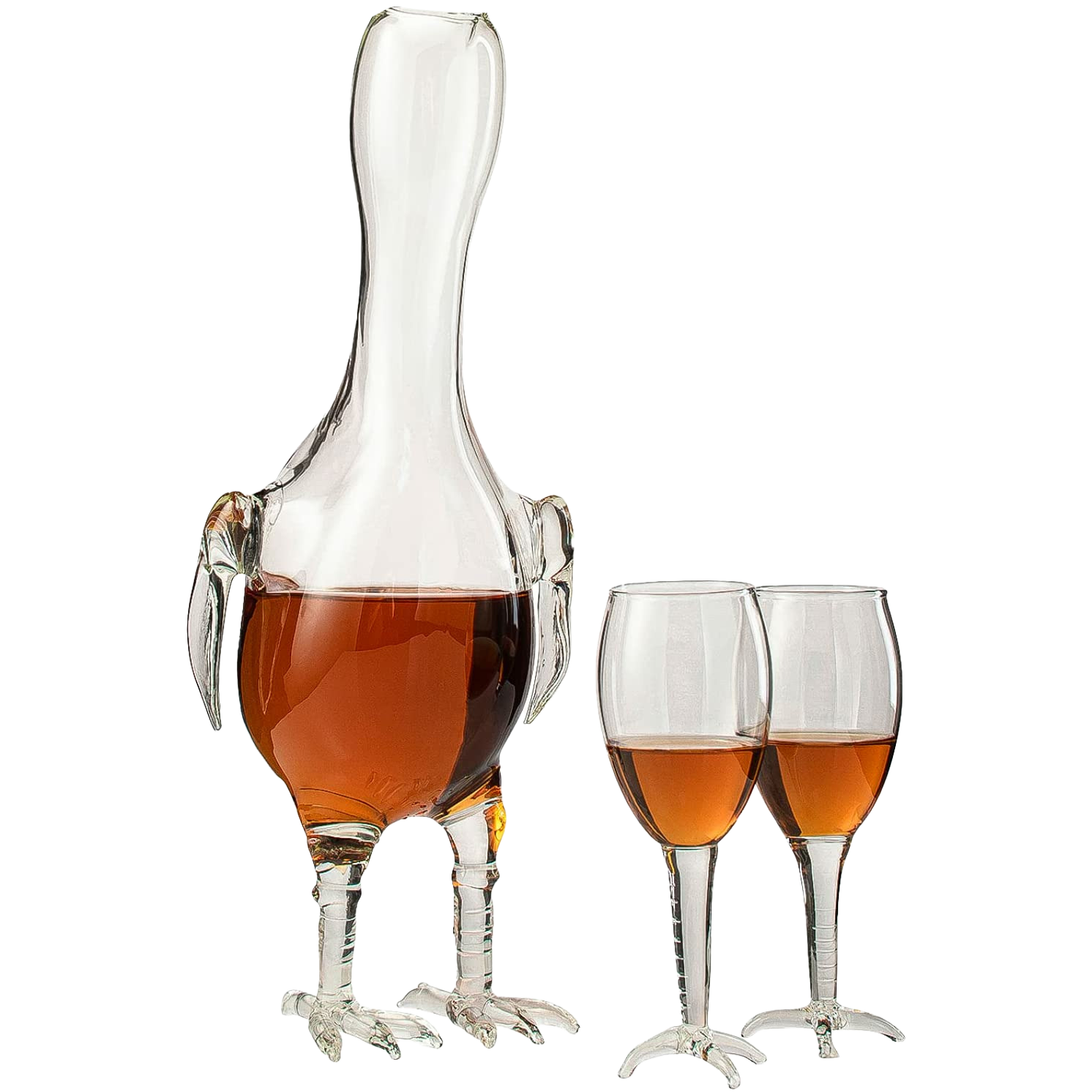 Cock - Chicken Decanter 500ml Whiskey and Wine Decanter Set with 2 Whiskey Glasses - by The Wine Savant, Rooster Glass Decanter For Whiskey, Scotch, Spirits, Wine Or Vodka For Whiskey Lovers-0