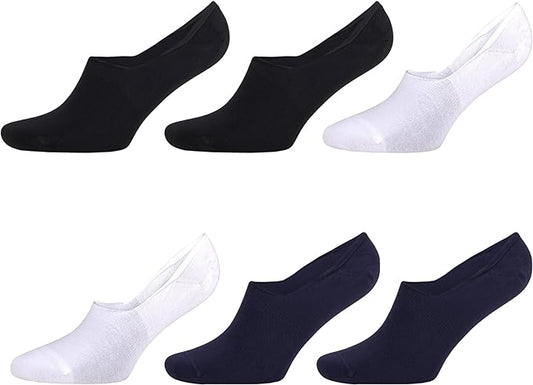 6 Pairs Men's Bamboo No Show Loafer Socks – Moisture-Wicking & Ultra-Soft (Size 8-11.5)-0