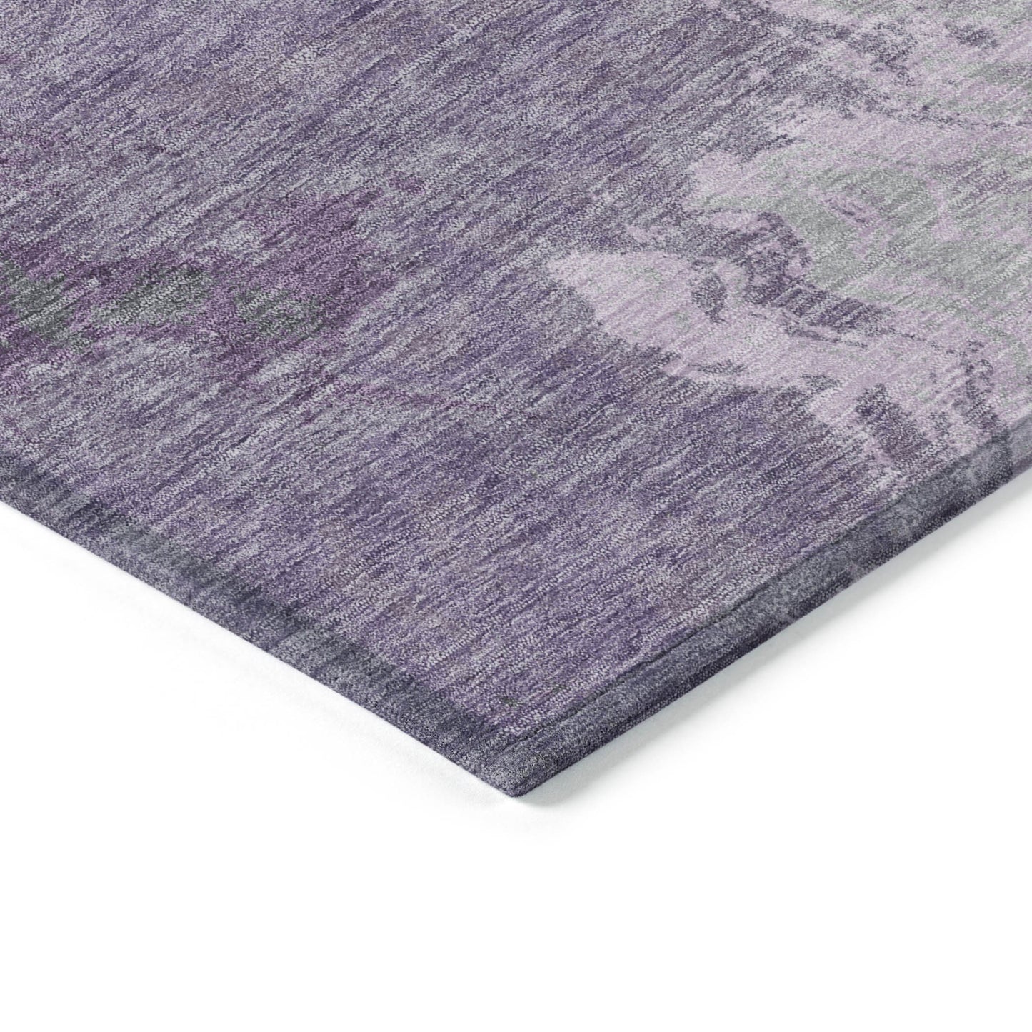 8' X 10' Lavender And Fern Green Abstract Washable Indoor Outdoor Area Rug-3