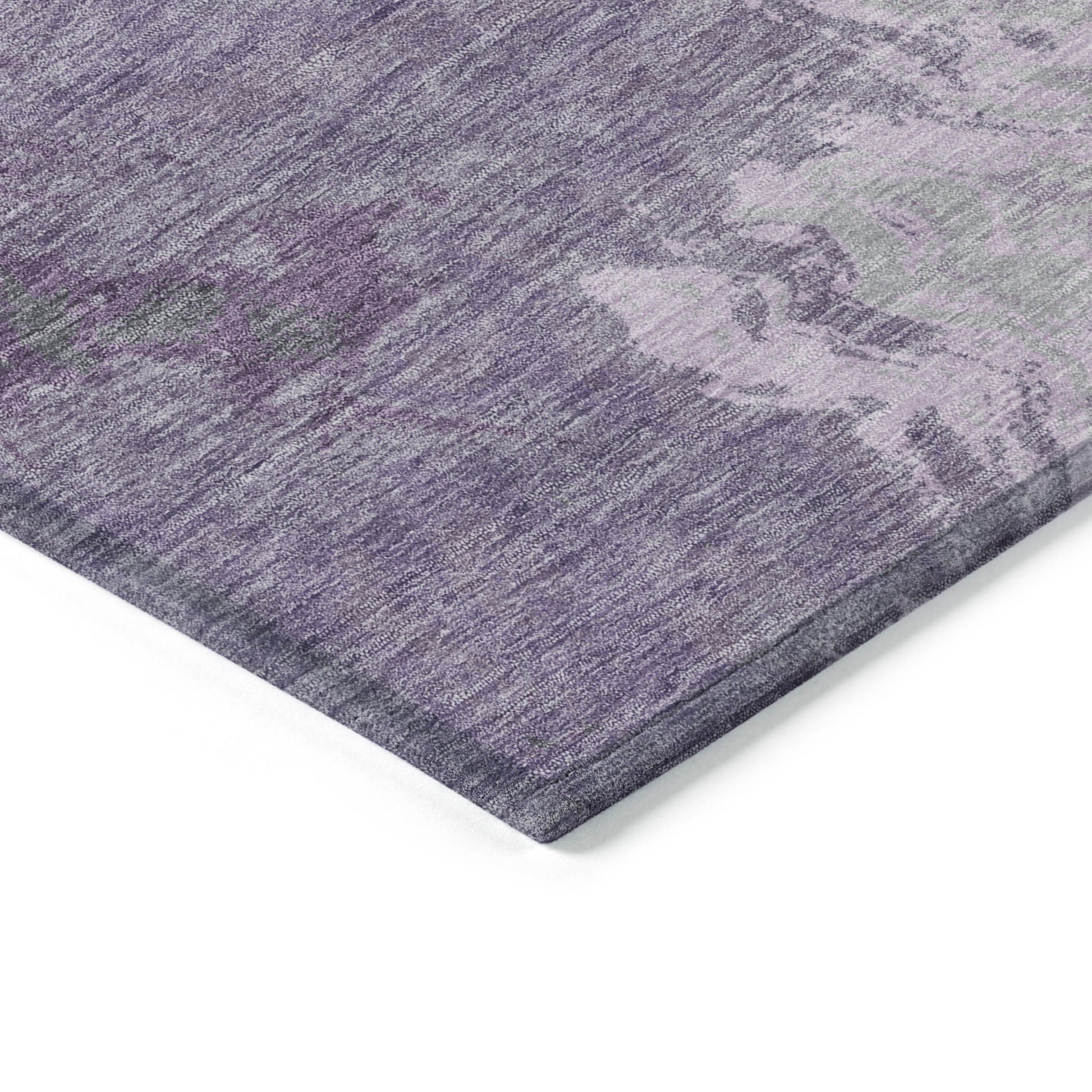 8' X 10' Lavender And Fern Green Abstract Washable Indoor Outdoor Area Rug-3