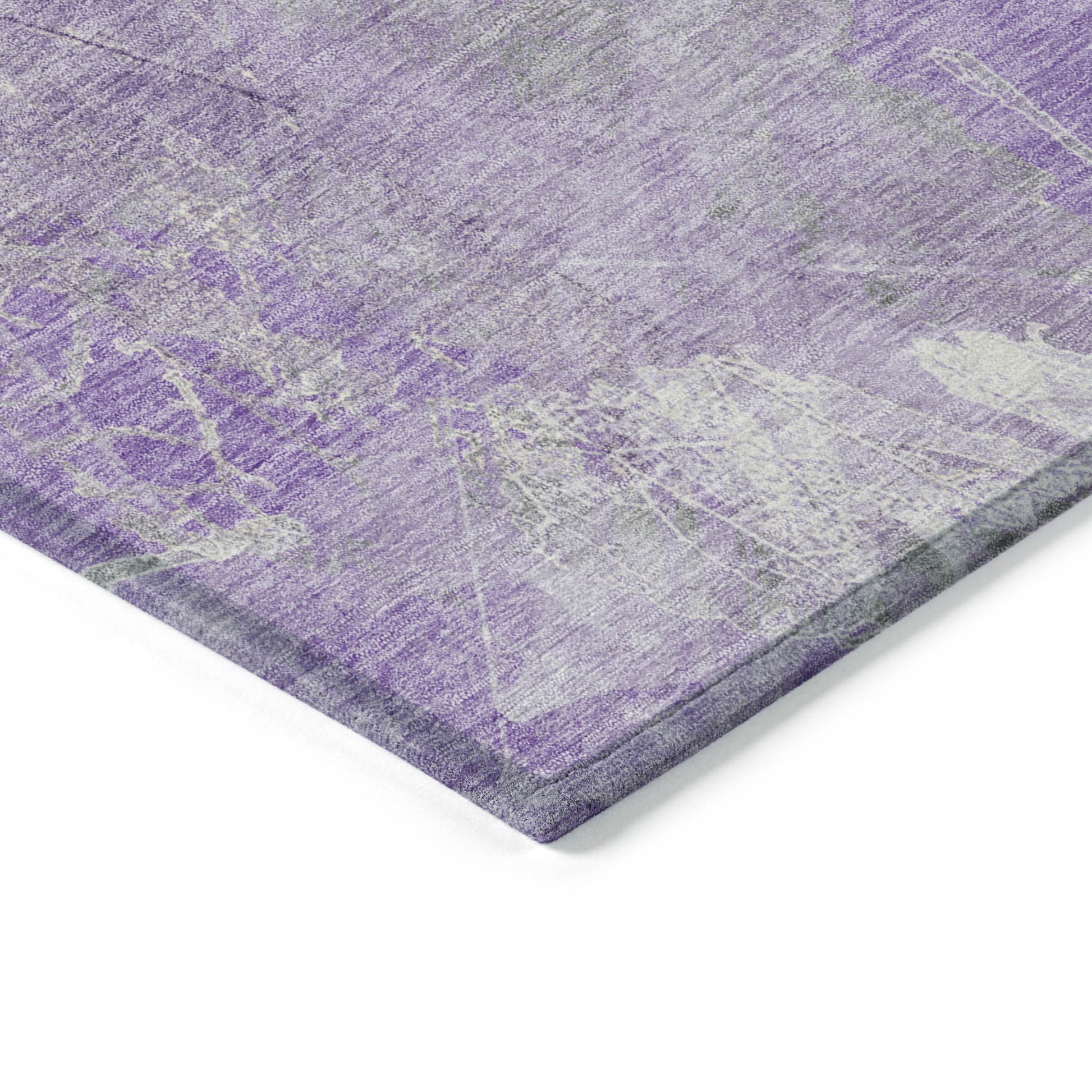 9' X 12' Lavender And Ivory Floral Washable Indoor Outdoor Area Rug-2