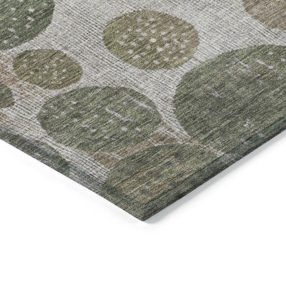 5' X 8' Taupe And Ivory Geometric Washable Indoor Outdoor Area Rug-4