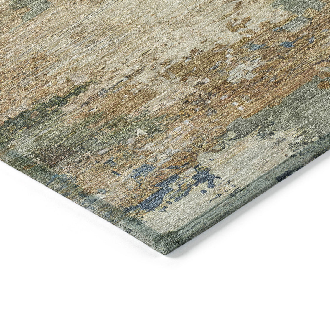 8' X 10' Blue Green And Beige Abstract Washable Indoor Outdoor Area Rug-8