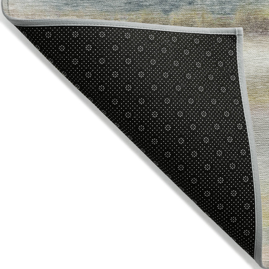 5' X 8' Gold Gray And Ivory Striped Washable Indoor Outdoor Area Rug-8