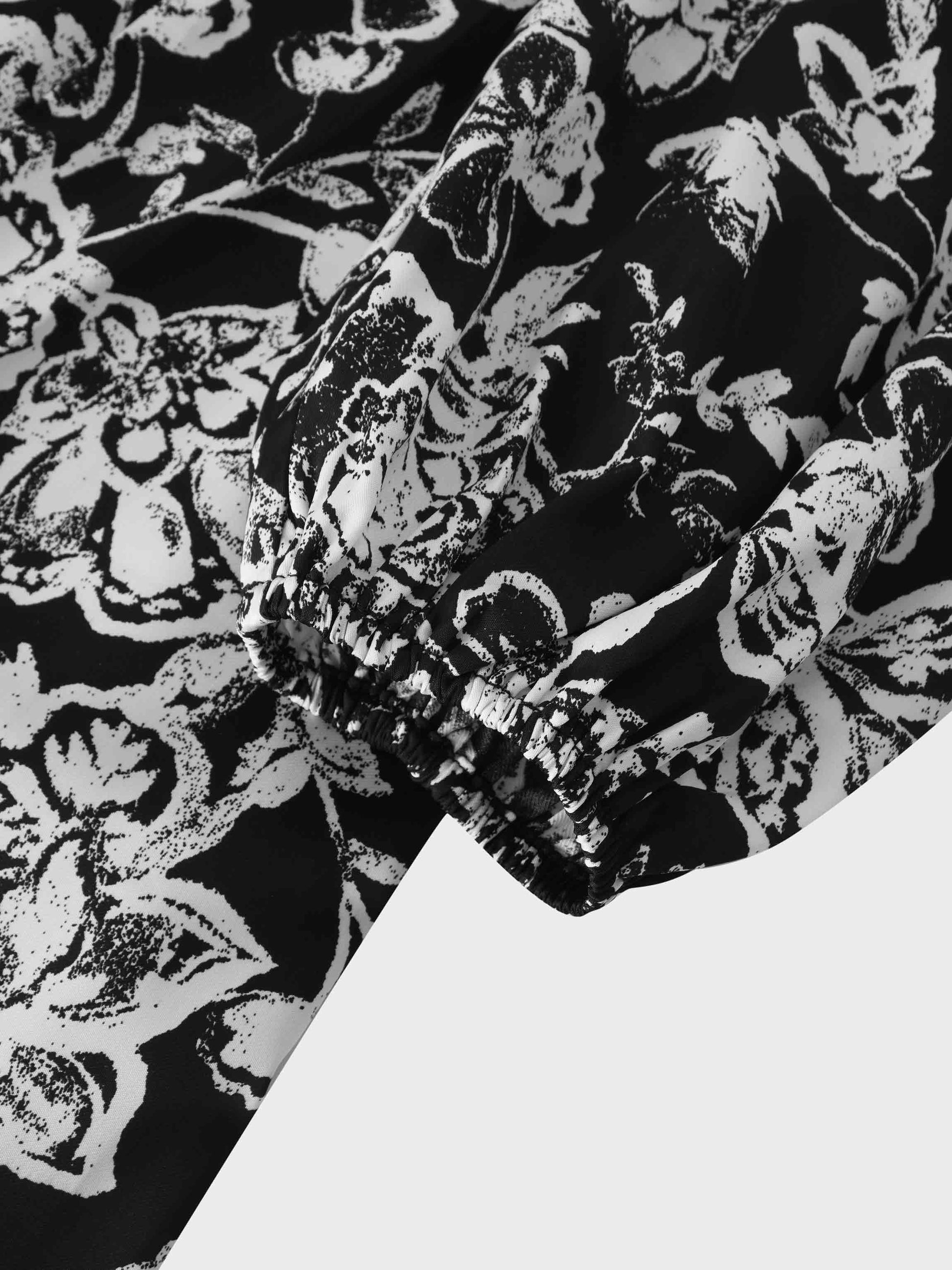 Princess Style Shirtdress-Black/White Floral-4