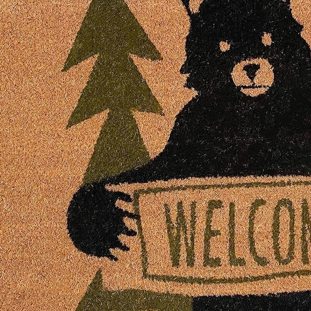 24" X 36" Natural And Black Coir Bear Outdoor Door Mat-5