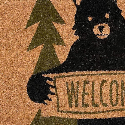 24" X 36" Natural And Black Coir Bear Outdoor Door Mat-5