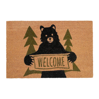 24" X 36" Natural And Black Coir Bear Outdoor Door Mat-2