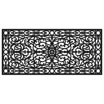 22" X 48" Black Scrollwork Outdoor Rubber Door Mat-0