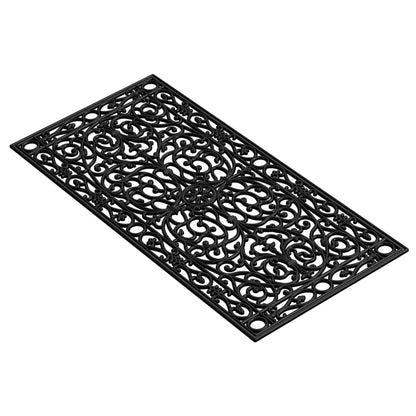 22" X 48" Black Scrollwork Outdoor Rubber Door Mat-2