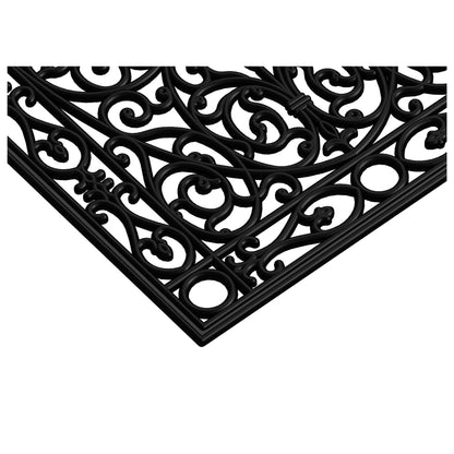 22" X 48" Black Scrollwork Outdoor Rubber Door Mat-3