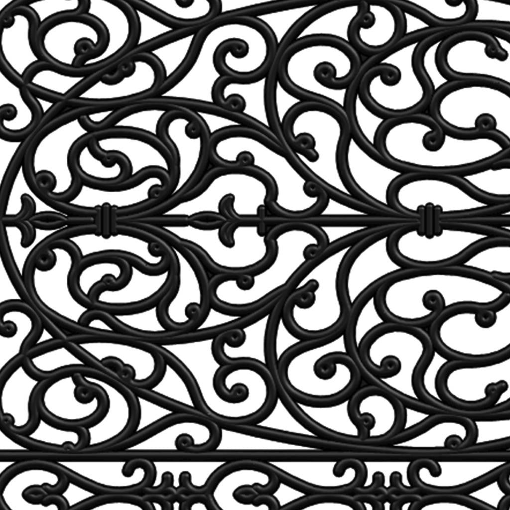 22" X 48" Black Scrollwork Outdoor Rubber Door Mat-7