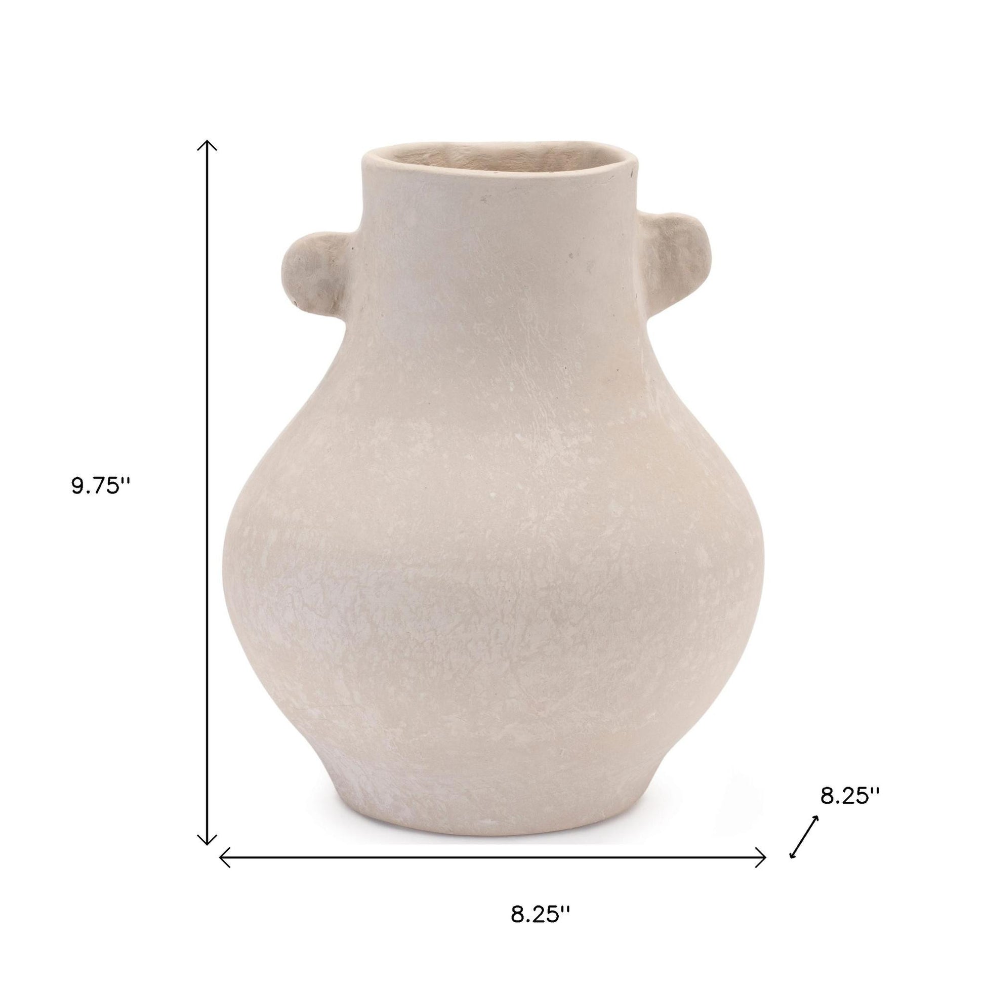10" Beige Round Resin Urn-7