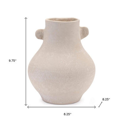 10" Beige Round Resin Urn-7