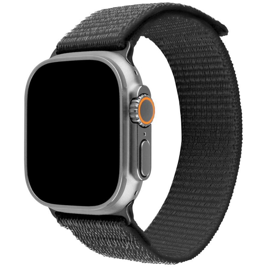 Curea smartwatch pentru Apple Watch, FIXED, nylon, 49 mm, negru (FIXNST2-1029-GR)-0
