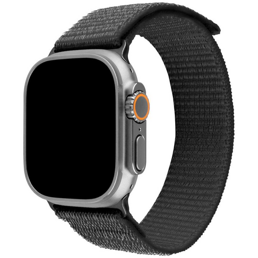 Curea smartwatch pentru Apple Watch, FIXED, nylon, 49 mm, negru (FIXNST2-1029-GR)-0