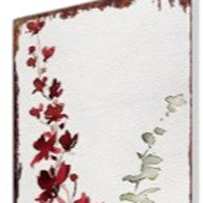 42" White Orange And Brown Solid Wood Garden Stake-2