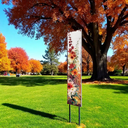 42" White Orange And Brown Solid Wood Garden Stake-1