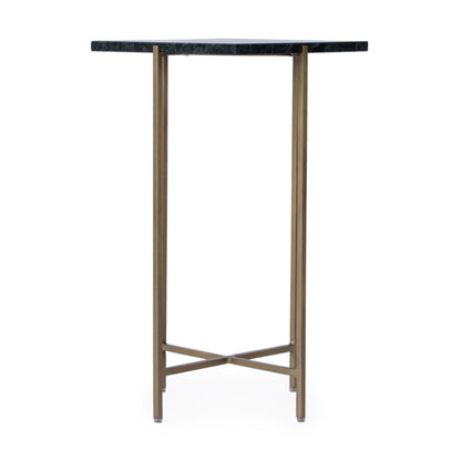 21" Green and Gold Marble and Iron Square End Table-4